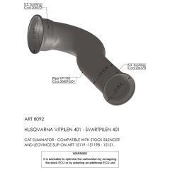 8092 - Exhaust mid pipe LeoVince No-cat HUSQVARNA SVARTPILEN 401 (18-19)