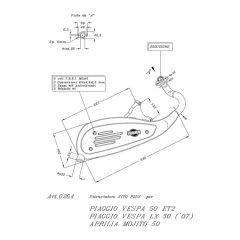 0264 - Schalldaempfer Leovince Sito 2-Takt Aprilia MOJITO 50 VESPA LX 50 ET2