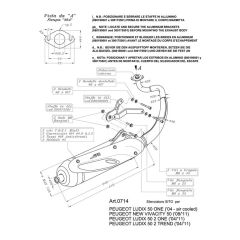 0714 - Muffler Leovince Sito 2T Peugeot LUDIX 2 TREND ONE NEW VIVACITY