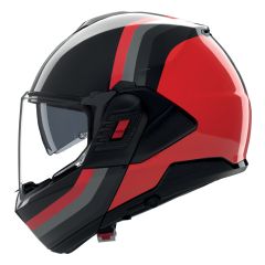 Flip-Up Helmet Nolan N120-1 LINEO 351 Nero / Rosso / Grigio