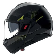 Flip-Up Helmet Nolan N120-1 CICLONE 362 Grigio lava / Nero / Verde impulso