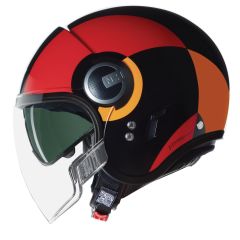 Jet Helmet Nolan N21 VISOR BICROMO 350 Nero / Rosso / Arancione