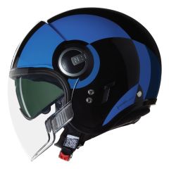 Jet Helmet Nolan N21 VISOR BICROMO 351 Nero / Blu / Azzurro