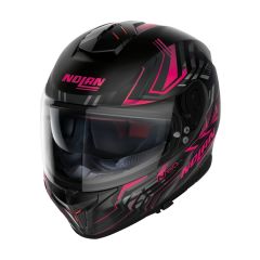 Full-Face Helmet Nolan N80-8 TURBOLENCE N-COM FLAT BLACK (RED)