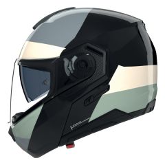 Flip-Up Helmet Nolan N90-3 BLOCCO 354 Nero / Avorio / Antracite / Verde grigio