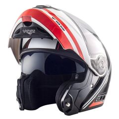 Helmet Flip-Up Full-Face NOS NS-8 Dynamic Glossy Red