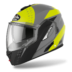Full Face Openable Helmet AIROH Rev 19 Leaden Yellow Matt