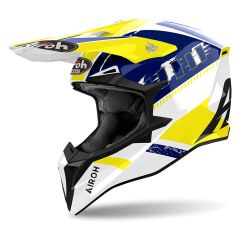 Off-Road Helmet Airoh WRAAAP FEEL Yellow/Blue Gloss
