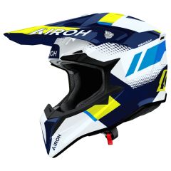 Off-Road Helmet Airoh WRAAAP VISION Yellow/Blue Gloss