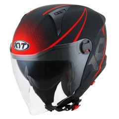 Jet Helmet KYT D-CITY Colorful Matt Red