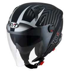 Jet Helmet KYT D-CITY Lucent Matt Black/Silver