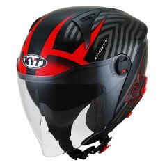 Casque Jet KYT D-CITY Lucent Black/Red