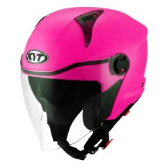 Jet Helmet KYT D-CITY Plain Fuxia Fluo