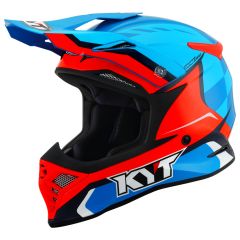 Off-Road Helmet KYT SKYHAWK Glowing Blue/Orange Fluo