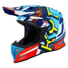 Off-Road Helmet KYT SKYHAWK HYPERFLOW Matt Light Blue/Red