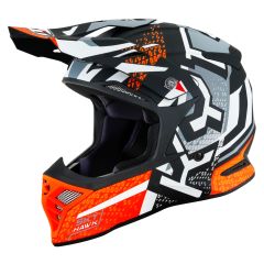 Off-Road Helmet KYT SKYHAWK HYPERFLOW Matt Grey/Orange