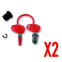 Z227 - Givi Set for 2 key locks with corresponding bush with red handle