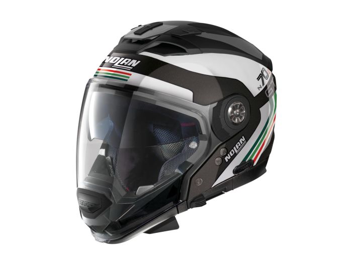 EM MOTO | Nolan - 06 JETPACK N-COM METAL BLACK (WHITE - TRICOLOUR