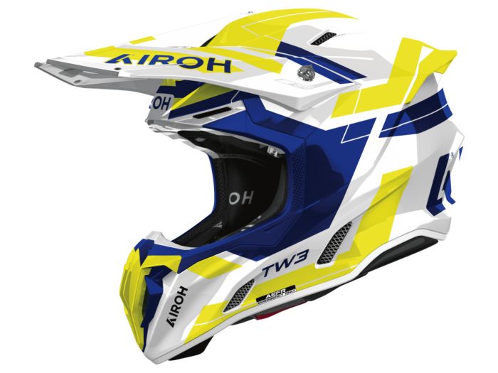 AIROH （アイロー）TWIST3 ヘルメット 青/オレンジ/黒 EM MOTO | Airoh - TWIST 3 DYNASTY Blue/Yellow Gloss