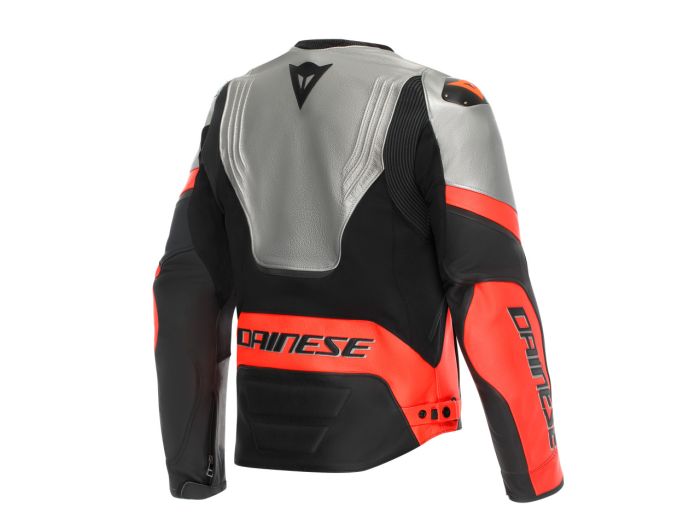 ブラック/オレンジ レザージャケット Dainese 11 Silver/Black/Red-Fluo 5 RACING - Dainese | MOTO EM ジャケット・アウター