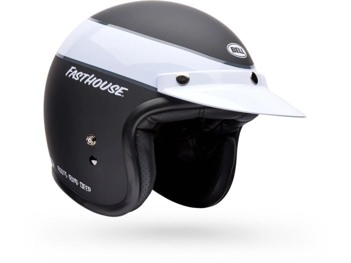 3xl half motorcycle helmets Daytona Skull Cap Half Helmet with Peak Visor, Pearl White / S