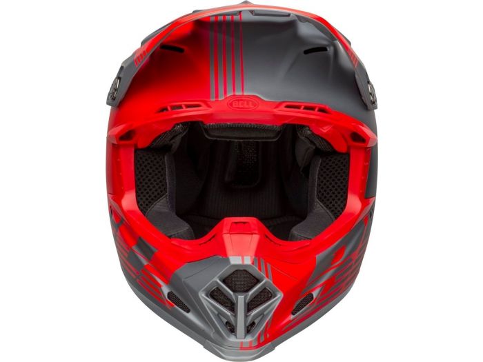 EM MOTO | Bell -Moto-9 Carbon Flex Louver Red Matt Gray - Helmet Off-road  Motocross