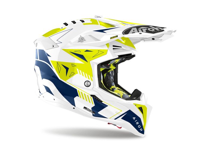 AIROH フルフェイスヘルメット イエロー/ブルー AVIATOR 3 EM MOTO | Airoh AVIATOR 3 Spin Yellow/Blue Gloss