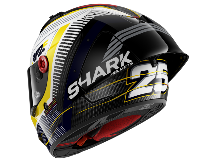 Full Face Helmet Shark AERON GP REPLICA RAUL FERNANDEZ Carbon White Yellow