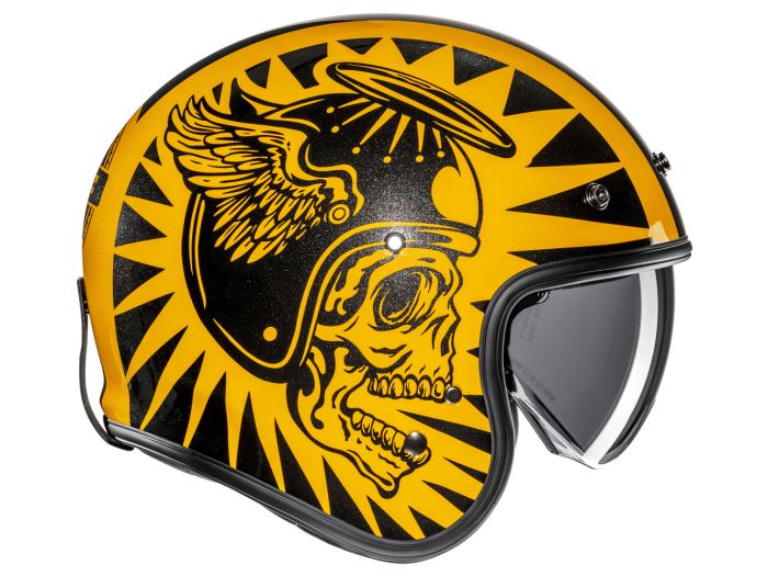 hjc flame helmet V31 MC3 Open Face Motorcycle Classic Retro Style SECURTEX MOTOR S.L (t/a MaximoMoto) The internal smoke sun visor features UV protection and a multi Helmet HJC V60 Flame MC27