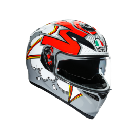 AGV K-3 SV Bubble Grey/White/Red Integral Helmet Size:L