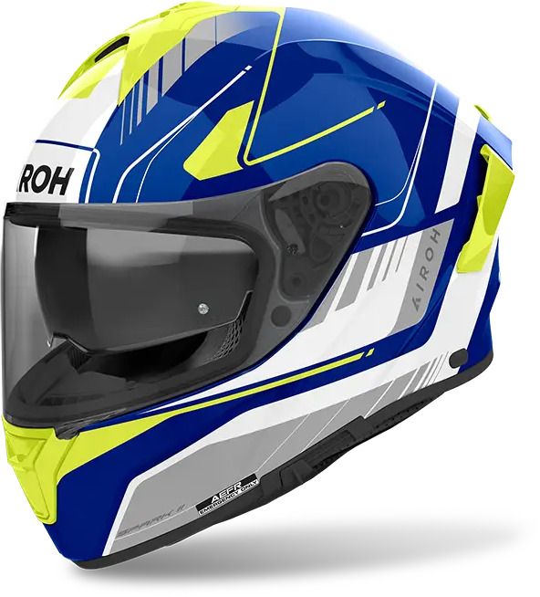 AIROH SPARK 2 CHRONO BLUE/YELLOW GLOSS  HELMET