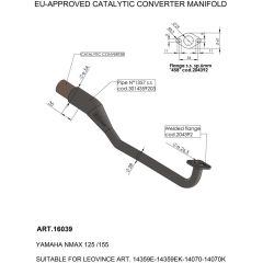 16039 - Exhaust manifold LeoVince Catalysed YAMAHA NMAX 125 /155 (20-23)
