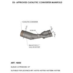 16050 - Exhaust manifold LeoVince Catalysed SUZUKI V-STROM 650/XT (17-23)
