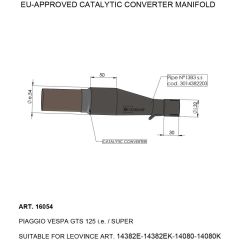 16054 - Exhaust manifold LeoVince Catalysed VESPA GTS 125 i.e. / SUPER (21-23)
