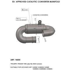 16055 - Exhaust manifold LeoVince Catalysed TRIUMPH TRIDENT 660 (21-23)