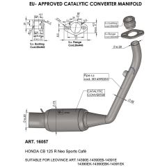 16057 - Exhaust manifold LeoVince Catalysed HONDA CB 125 R Neo Sports Café