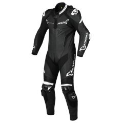 Motorradkombi Leder Mann Macna Chromiq 1pc Black / White