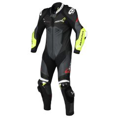Motorradkombi Leder Mann Macna Chromiq 1pc Black / Yellow