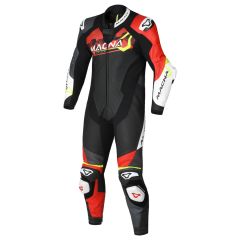 Motorradkombi Leder Mann Macna Blitz 1pc Black / Yellow