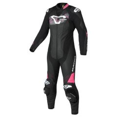 Motorradkombi Leder Frau Macna Blitz 1pc Black / Pink