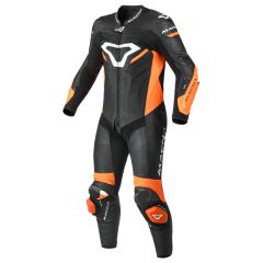 Motorradkombi Leder Mann Macna Mizuro Black / Orange