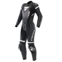 Motorradanzug Leder Frau Dainese FULMINEA Teilbar Black/White