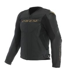 Motorcycle Jacket Leather Man Dainese Racing 5 Black/Gold
