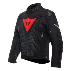 Motorcycle Jacket D-DRY® Man Dainese SUPER SPRINT Waterproof Black/Black/Red-Lava