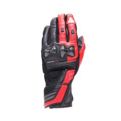 Motorcycle Gloves Leather Man Dainese Reacto Carbon Long Black/Red-Lava