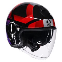Casque Jet AGV ETERES Camogli Black/Red/Purple