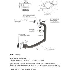 80022 - Exhaust manifold LeoVince Racing KTM 390 ADVENTURE (20-23)