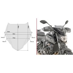 A2140 - Givi Bulle spécifique fumé 28 x 36,5 cm Yamaha MT-07 (2018)