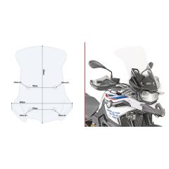 D5127ST - Givi Parebrise Transparent 54,5 x 49 cm BMW F 750 GS F 850 GS (2018)