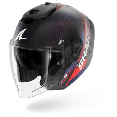 Casque Jet Shark RS JET CARBON SPEED-TECH Mat Carbon Blue Red